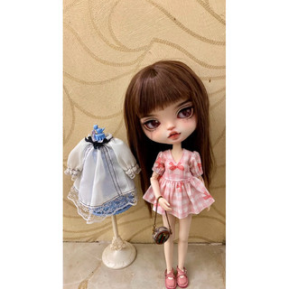 Đầm nơ hồng tiểu thư size blythe,ob24,xinyi