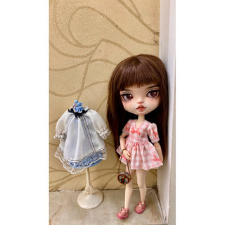 Đầm nơ hồng tiểu thư size blythe,ob24,xinyi