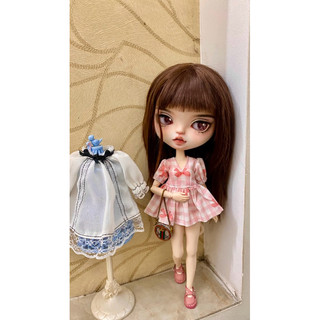 Đầm nơ hồng tiểu thư size blythe,ob24,xinyi