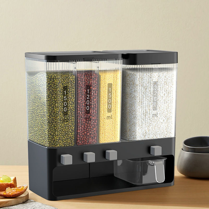 Thùng đựng gạo ấn nhả tự động, thùng đựng đồ khô, ngũ cốc