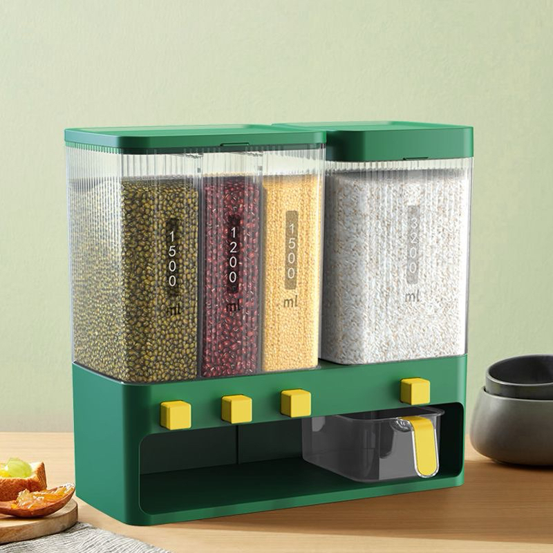 Thùng đựng gạo ấn nhả tự động, thùng đựng đồ khô, ngũ cốc