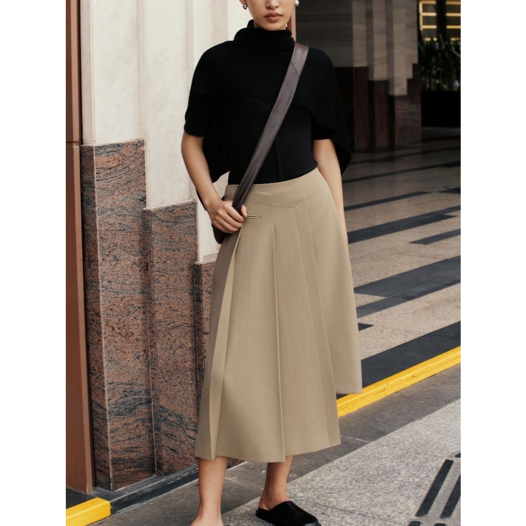 Ảnh COCO SIN - Váy Kaki Nâu Rêu Xếp Ly  - KNIT SEASON 1
