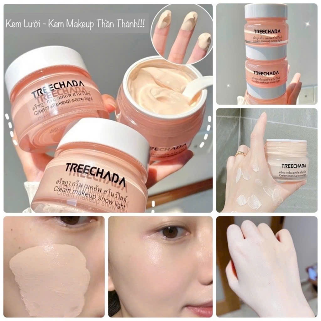 Kem Nền Tree Chada Makeup Thần Thánh, Dưỡng Da Cao Cấp Hàng Chính Hãng Thái Lan Hủ 50gr