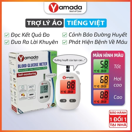 Máy đo đường huyết Yamada - Giọng nói tiếng Việt, thử tiểu đường, đo hồng cầu HCT