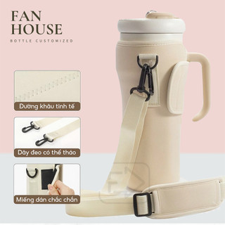 Túi đựng ly giữ nhiệt cho các mẫu ly có tay cầm Fan House, chất liệu vải dày dặn, có đai đeo chéo