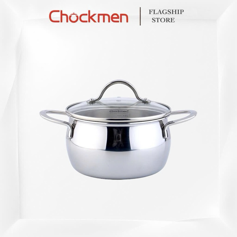 Nồi Bầu KINSGEM by Chockmen Inox 18/10 Cao Cấp Nồi Nấu Canh Nấu Mỳ Luộc Rau Củ Quả Dùng Bếp Từ