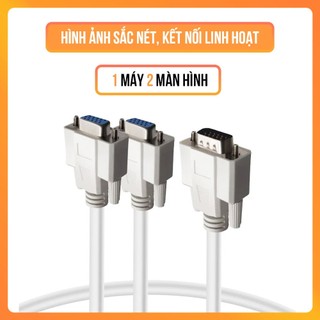 Cáp Chia 1 Ra 2 Cổng VGA – Chuyển Từ 1 Máy Tính Ra 2 Màn Hình – Dây VGA Loại Tốt – Tín Hiệu Ổn Định