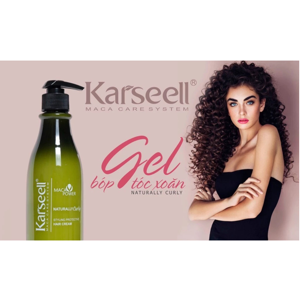 Gel Giữ Nếp Tóc Xoăn Karseell Curly Cream [Chính Hãng] Tạo Kiểu Dưỡng Tóc Uốn Xoăn, Gel Vuốt Tóc Nữ 500ml