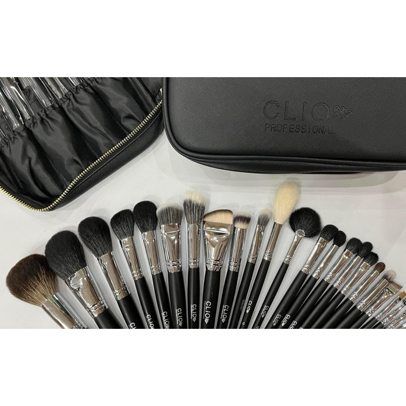 Bộ Cọ Makeup CLIO 30 Cây Chuyên Nghiệp – Lông Mềm Mịn, Đủ Cọ Mặt & Mắt – Kèm Túi Cao Cấp