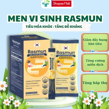 Men Vi Sinh Rasmun Hỗ Trợ Tiêu Hóa Khỏe - Giúp Ăn Ngon - Nâng Cao Đề Kháng - Cải Thiện Táo Bón