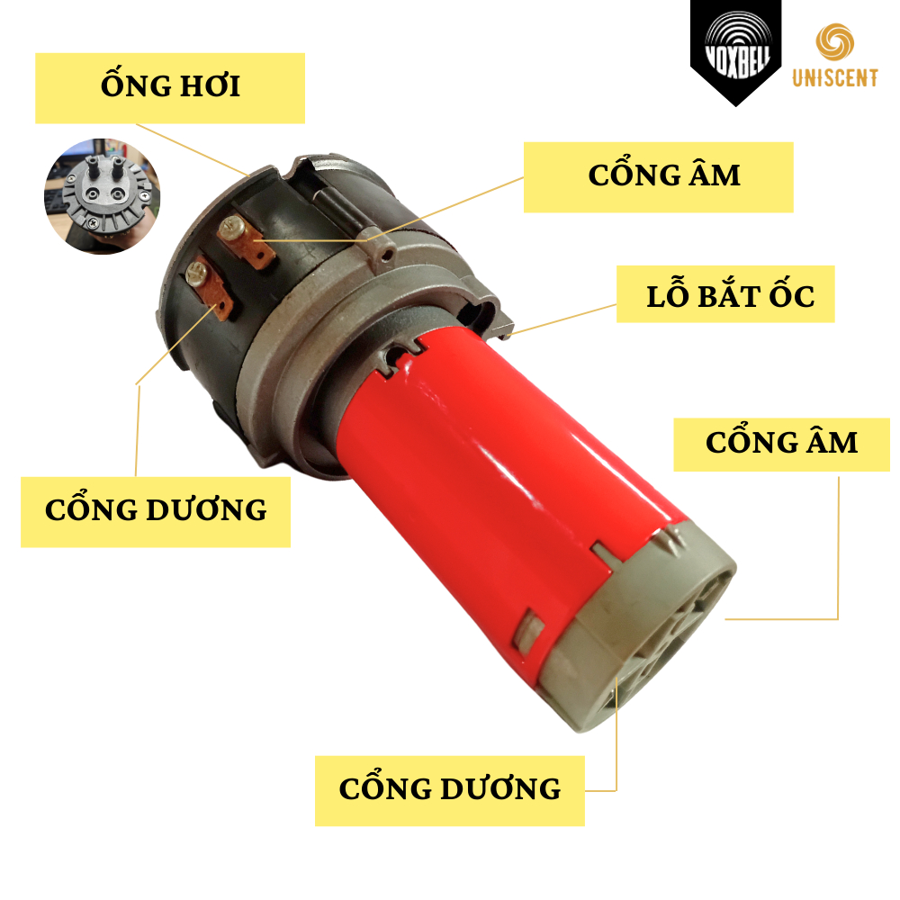 Cục Sinh Hơi, Cục Sinh Hơi 12v-24v Đảo 2 Lỗ Hơi/Mô Tơ /Mô Tơ Còi Hơi/ Kèn Lốc Lạnh - VOXBELL