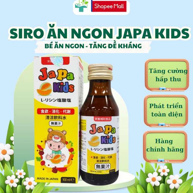 Siro Ăn Ngon Cho Bé Japa Kids-Chính Hãng Nhật Bản, Giúp Bé Tăng Cân Kích Thích Ăn Ngon Tăng Đề Kháng