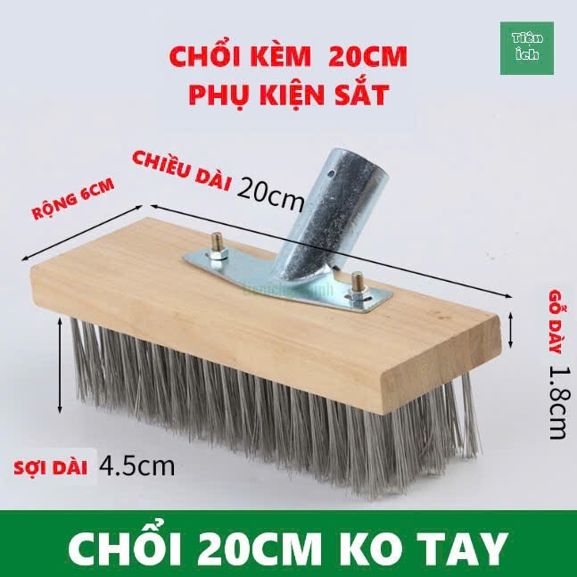 Chổi chà rêu sợi inox 304 không gỉ, chổi sắt chà rong rêu vệ sinh sân ...