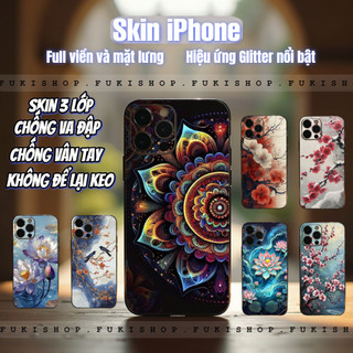 Miếng dán Skin Mặt lưng Sau full viền Mẫu Hoa Dành Cho 16 pro max 15 pro max 14 pro max 13 pro max 12 pro max