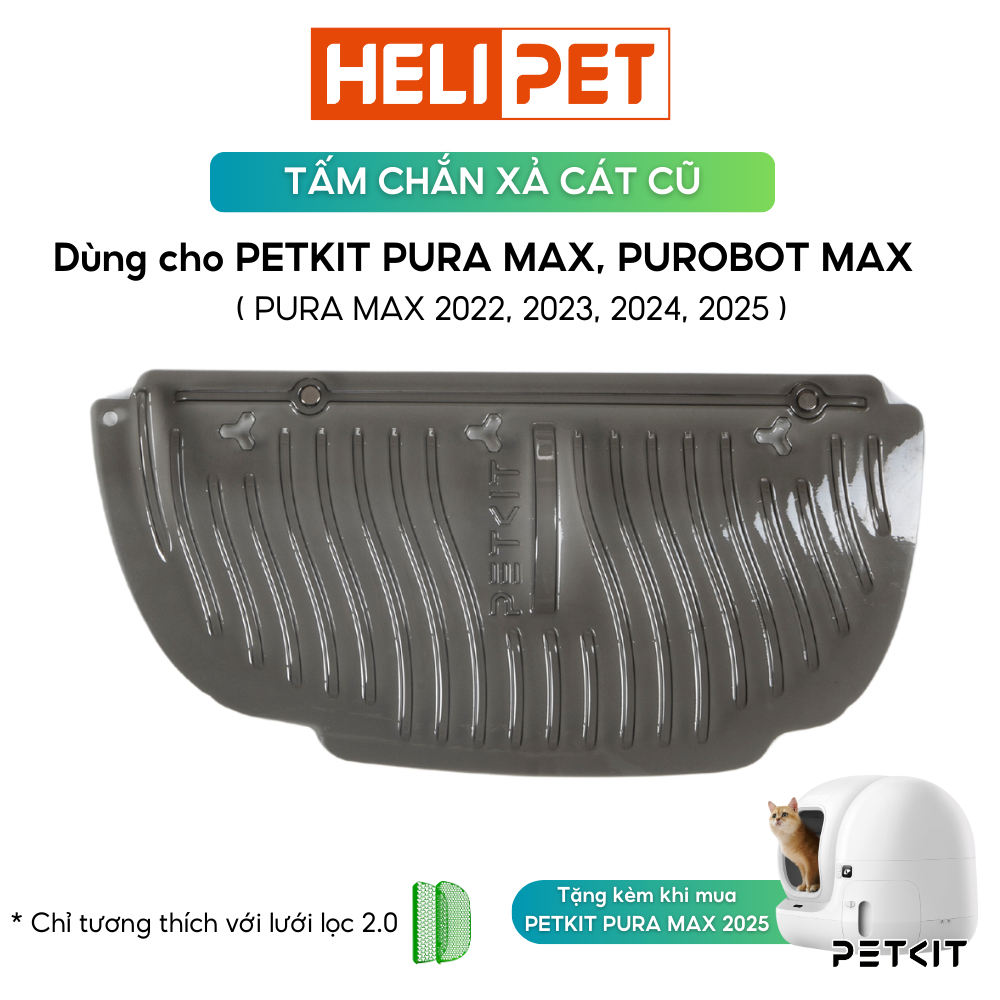 Ảnh Tấm Chắn Xả Cát Cũ PETKIT 2.0 Màu Đen Bóng Có Từ Tính Dùng Cho Pura Max 2025 2