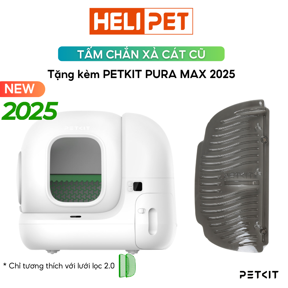 Ảnh Tấm Chắn Xả Cát Cũ PETKIT 2.0 Màu Đen Bóng Có Từ Tính Dùng Cho Pura Max 2025 1