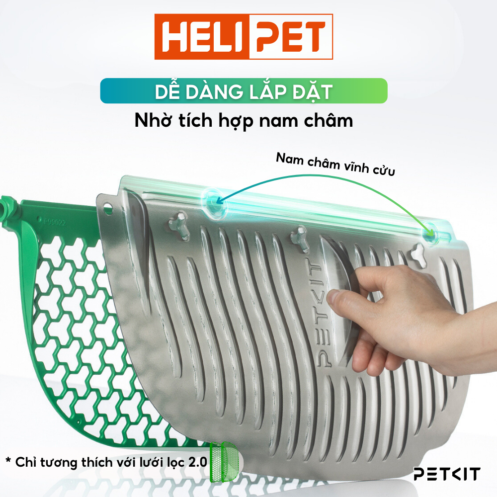 Ảnh Tấm Chắn Xả Cát Cũ PETKIT 2.0 Màu Đen Bóng Có Từ Tính Dùng Cho Pura Max 2025 3