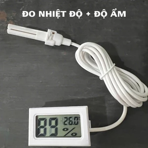 Nhiệt Ẩm kế điện tử có dây cảm biến dài 1 mét đo độ ẩm trong máy ấp trứng