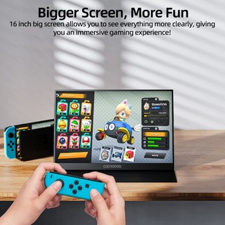 Màn Hình Di Động gaming Goojodoq 16 Inch 120% sRGB Cho Laptop Mở Rộng Đế Loa PS4 Android Switch HDMI