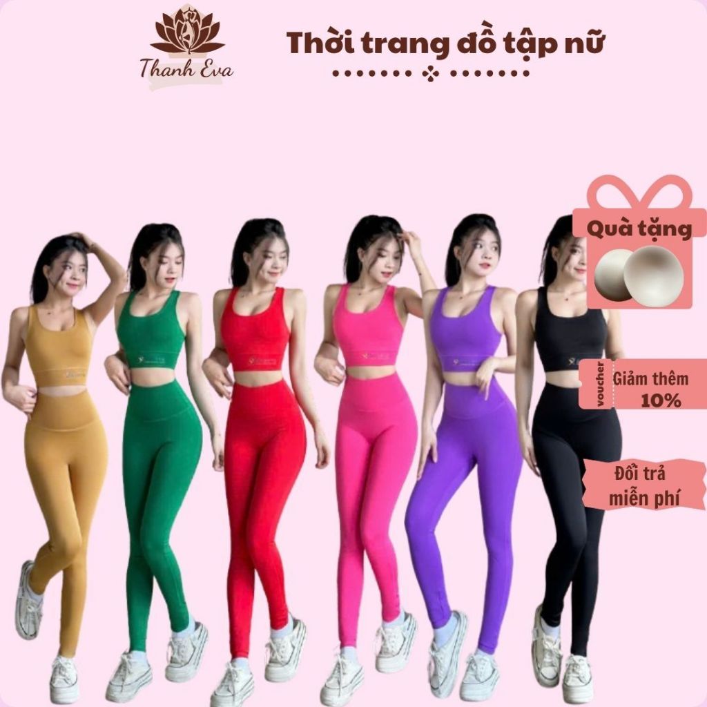Bộ bra quần dài H02 tập gym, yoga, aerobic... chất thun 2 da co giãn 4 chiều siêu đẹp