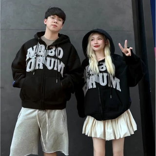 B1 - Áo Khoác Hoodie Zip Nỉ Bông Form Boxy NQ30 FORUM Thêu Đắp Vải Unisex Nam Nữ HOTTREND 2025
