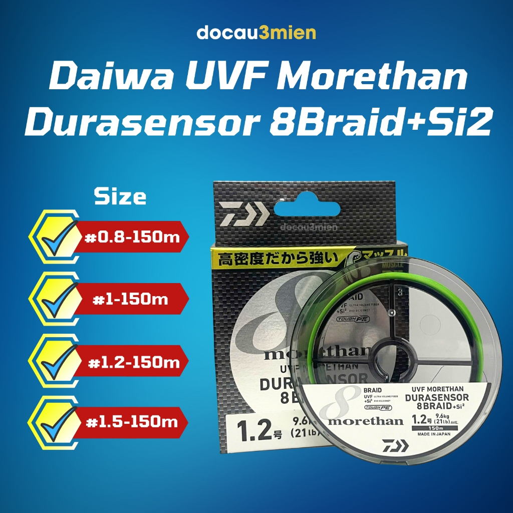 Tresse Daiwa UVF Morethan Durasensor 8 – 0.6/11Lb, 150m, Lime Jaune