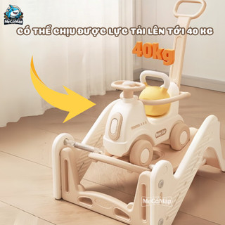 [Kèm Máy Phát Nhạc] Ngựa Bập Bênh Pakey Đa Năng Mới, Kèm Xe Thú Nhún Cao Cấp + Cầu Trượt, Bảo Hành Uy Tín