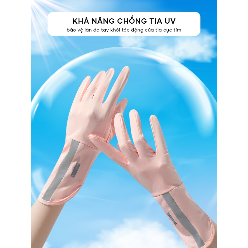 Bao Tay Nữ Chống Nắng UV Mát Lạnh Đệm Silicon Chống Tuột Upper You, Mở Đầu Ngón Tay - GLF01