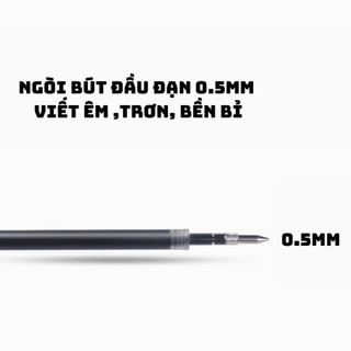 Bút gel HOMU style Muji thân mờ ngòi 0.5mm 3 màu xanh đen đỏ viết trơn mực ra đều (hàng chính hãng)