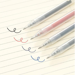 Bút gel HOMU style Muji thân mờ ngòi 0.5mm 3 màu xanh đen đỏ viết trơn mực ra đều (hàng chính hãng)