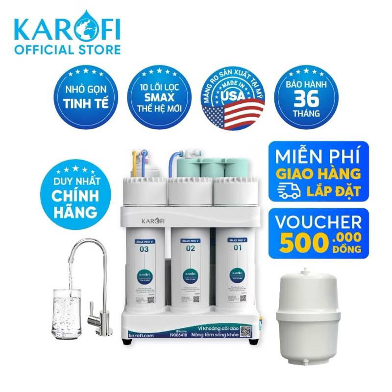 Máy lọc nước Karofi KAQ-U50K 10 lõi