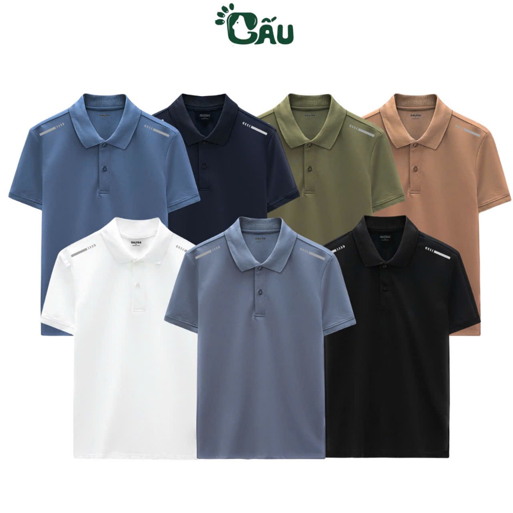 Ảnh Áo thun nam POLO GẤU 194 Trơn Unisex vải cá sấu Poly co dãn 4 chiều dày dặn form gerular fit - PL PP13 2