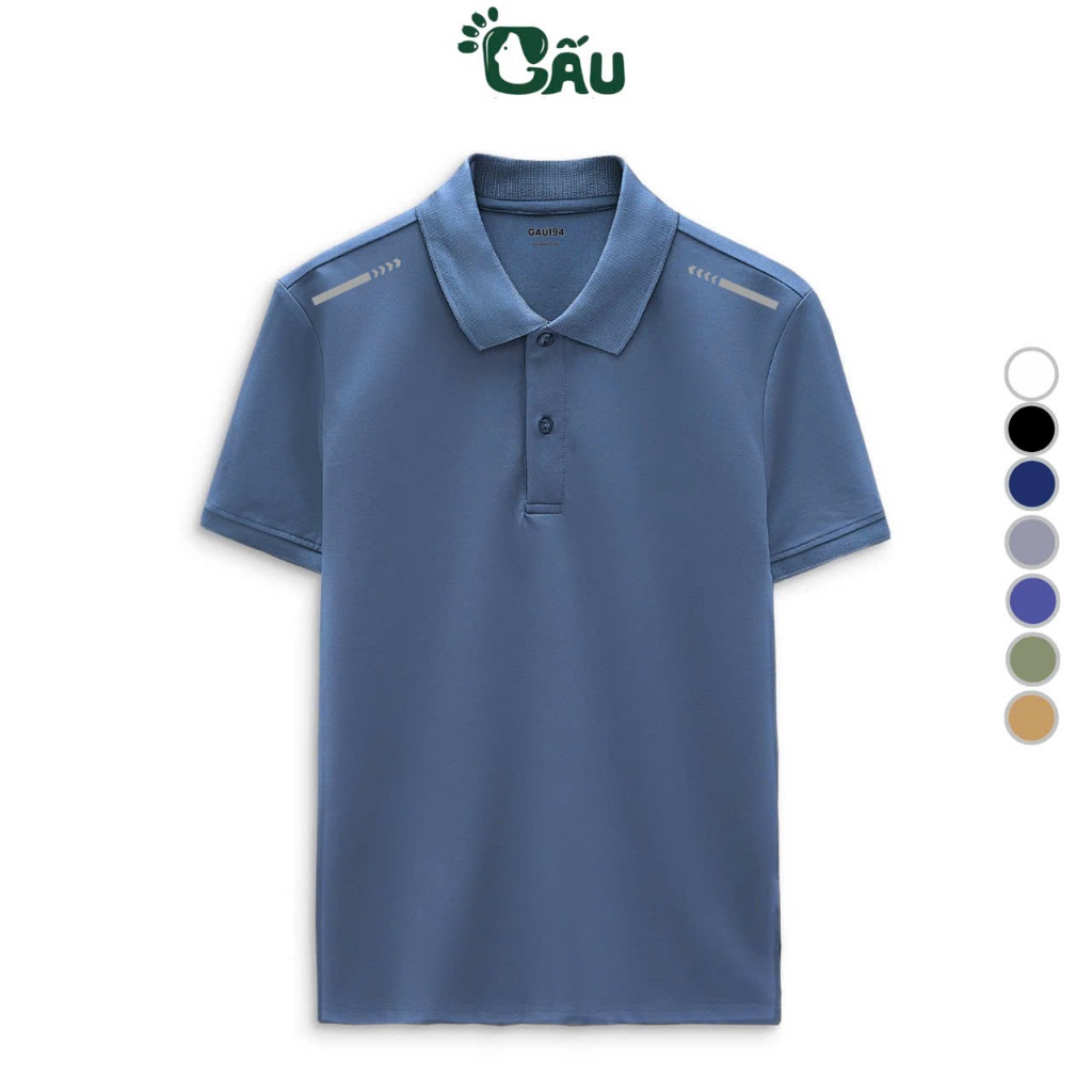 Ảnh Áo thun nam POLO GẤU 194 Trơn Unisex vải cá sấu Poly co dãn 4 chiều dày dặn form gerular fit - PL PP13 3