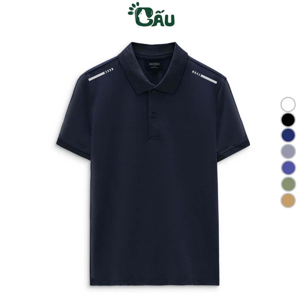 Ảnh Áo thun nam POLO GẤU 194 Trơn Unisex vải cá sấu Poly co dãn 4 chiều dày dặn form gerular fit - PL PP13 1