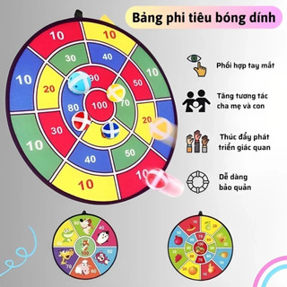 Ném Bóng Dính, Bảng Phi Tiêu Bóng Ném Dính Rèn Luyện Tính Tập Trung Cho Bé Tặng Kèm 3 Bóng + 1 Móc Treo 89023