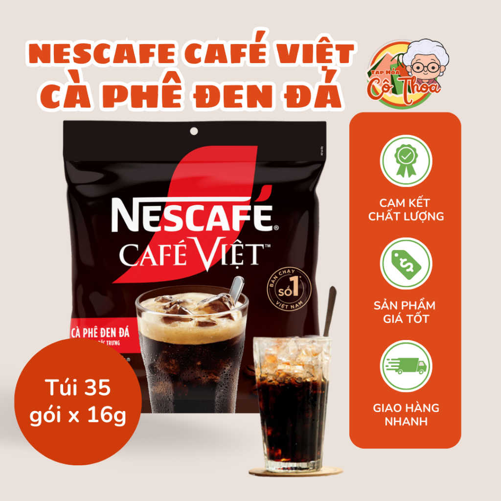 (Túi 35 gói) Cà Phê Nescafe Café Việt Cà Phê Đen Đá Vị Mạnh Đặc Trưng ...