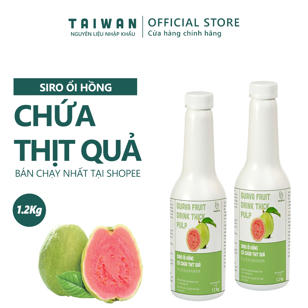 Siro Ổi Hồng cô đặc có chứa thịt quả, chai 1.2kg