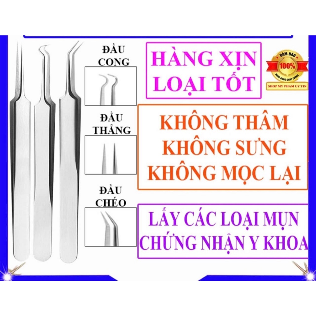 Nhíp nặn, gắp mụn đầu đen siêu mỏng số 5 chuyên nghiệp