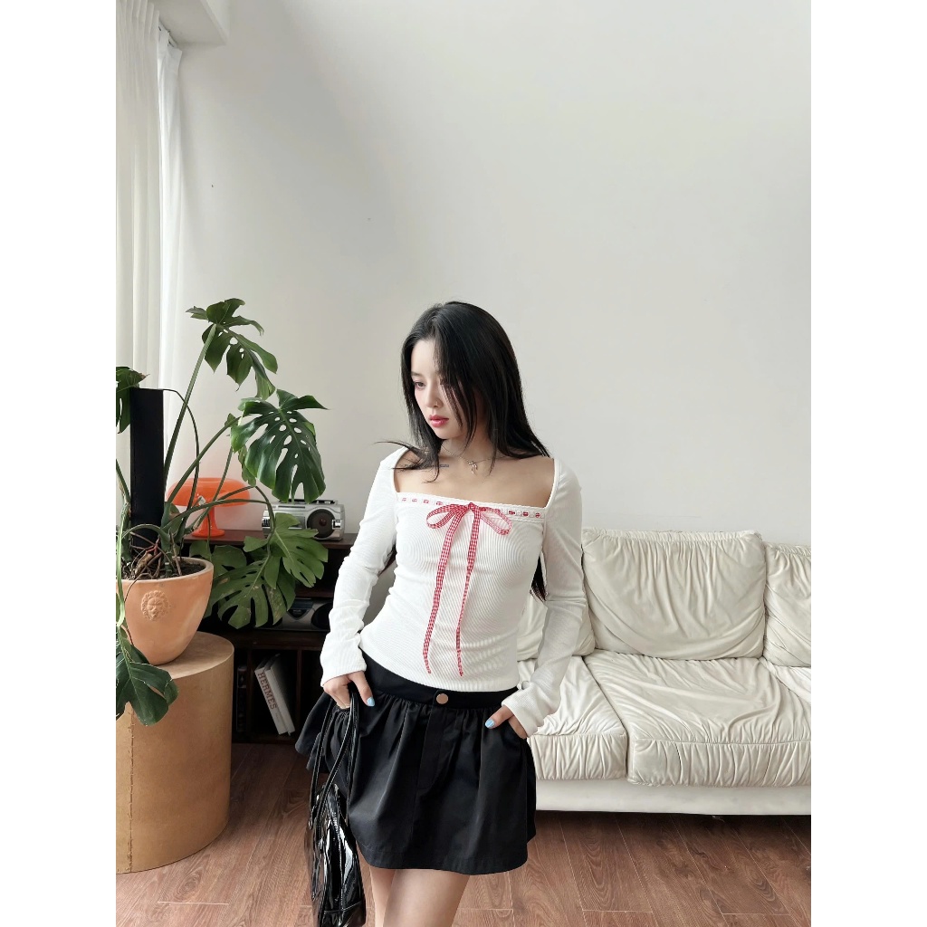 Chân váy kaki nữ form ngắn xoè có quần lót trong | LILA SKIRT | SECODEE ...