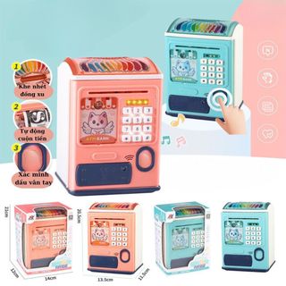 Đồ Chơi Két Sắt Mini Mở Khoá Bằng Vân Tay Có Khoá Mật Khẩu An Toàn Siêu Dễ Thương Cho Bé 89101