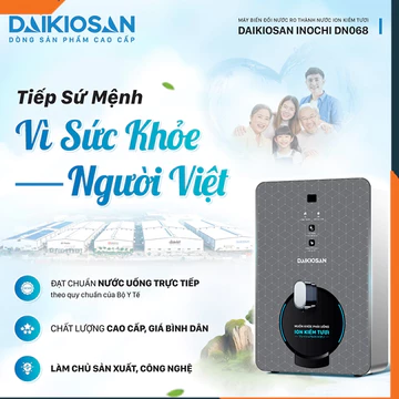 Máy lọc nước Daikiosan X-Guard Luxury nóng nguội DSW-33210M, Máy biến đổi nước RO thành ion kiềm tươi.