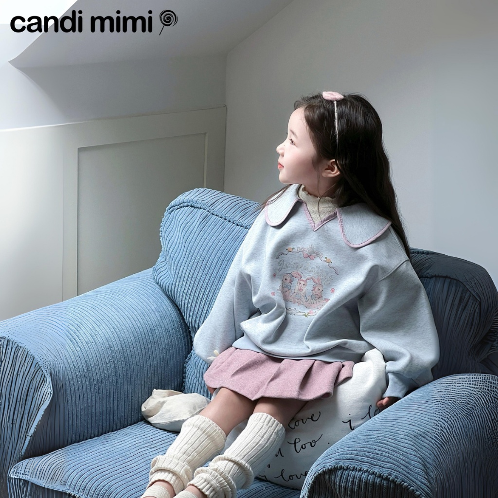 CANDIMIMI Áo sweater thỏ cổ tích - Phong cách Hàn Quốc