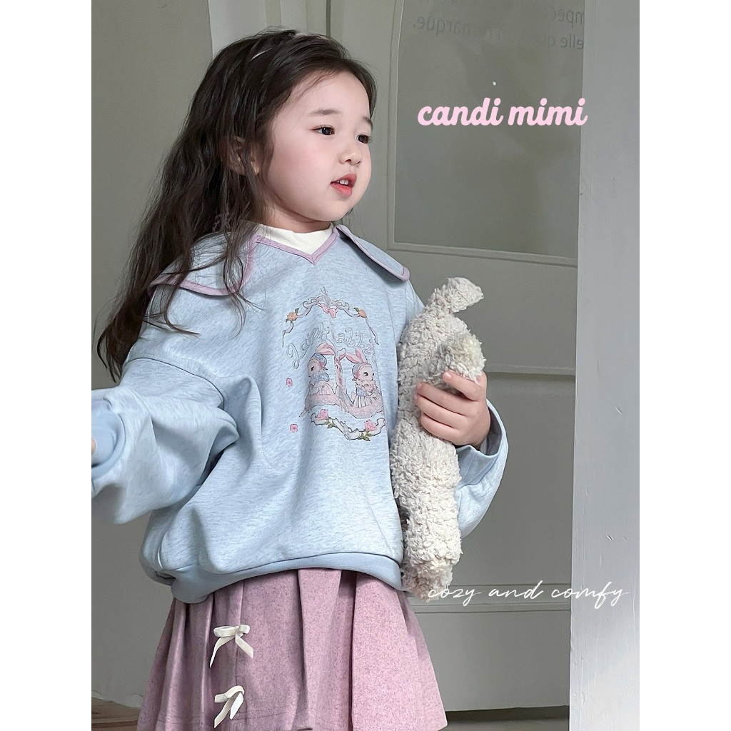 CANDIMIMI Áo sweater thỏ cổ tích - Phong cách Hàn Quốc