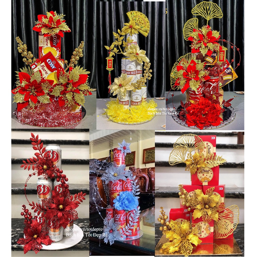 Tặng keo nến . Set phụ kiện trang trí tháp bánh Oản tài lộc rẻ đẹp