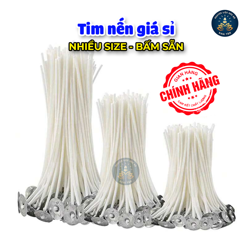 [GIÁ SỈ] 100 Tim Nến Cotton, Tim Nến Bấm Sẵn, Nhúng Sáp, Bấc Nến ...