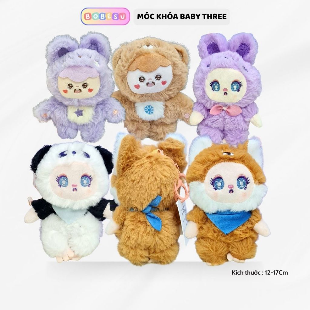 Móc Khoá Bé ba  Dễ Thương Gấu Bông Bé ba Móc Khoá Kích Thước 12 đến 17 Cm