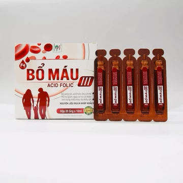 Siro bổ máu III - Bổ sung sắt, Acid Folic cho người thiếu máu - Hộp 20 ống