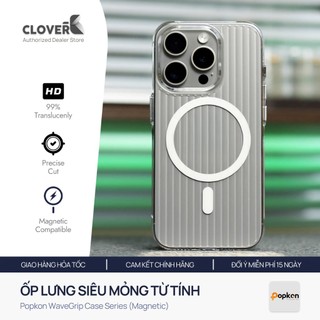 Ốp Lưng Trong Suốt Vân Sọc Cho iPhone 17 Pro Max Vòng Từ Tính Popkon