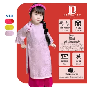 Áo dài Tết áo dài bé trai-gái gấm hoa cao cấp May Mắn - Hạnh Phúc - Đủ Đầy 7-32kg - Mã TET