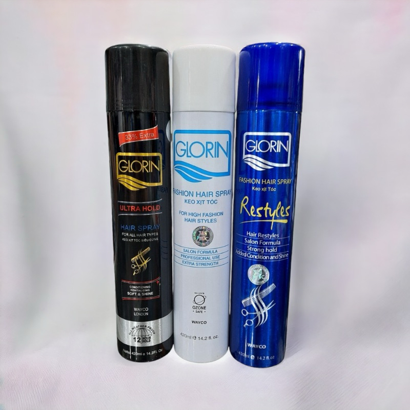 Hàng VN chất lượng cao-Keo Glorin cứng-mềm. Mùi thơm dễ chịu, giữ nếp tóc bền đẹp.